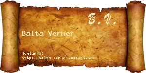Balta Verner névjegykártya